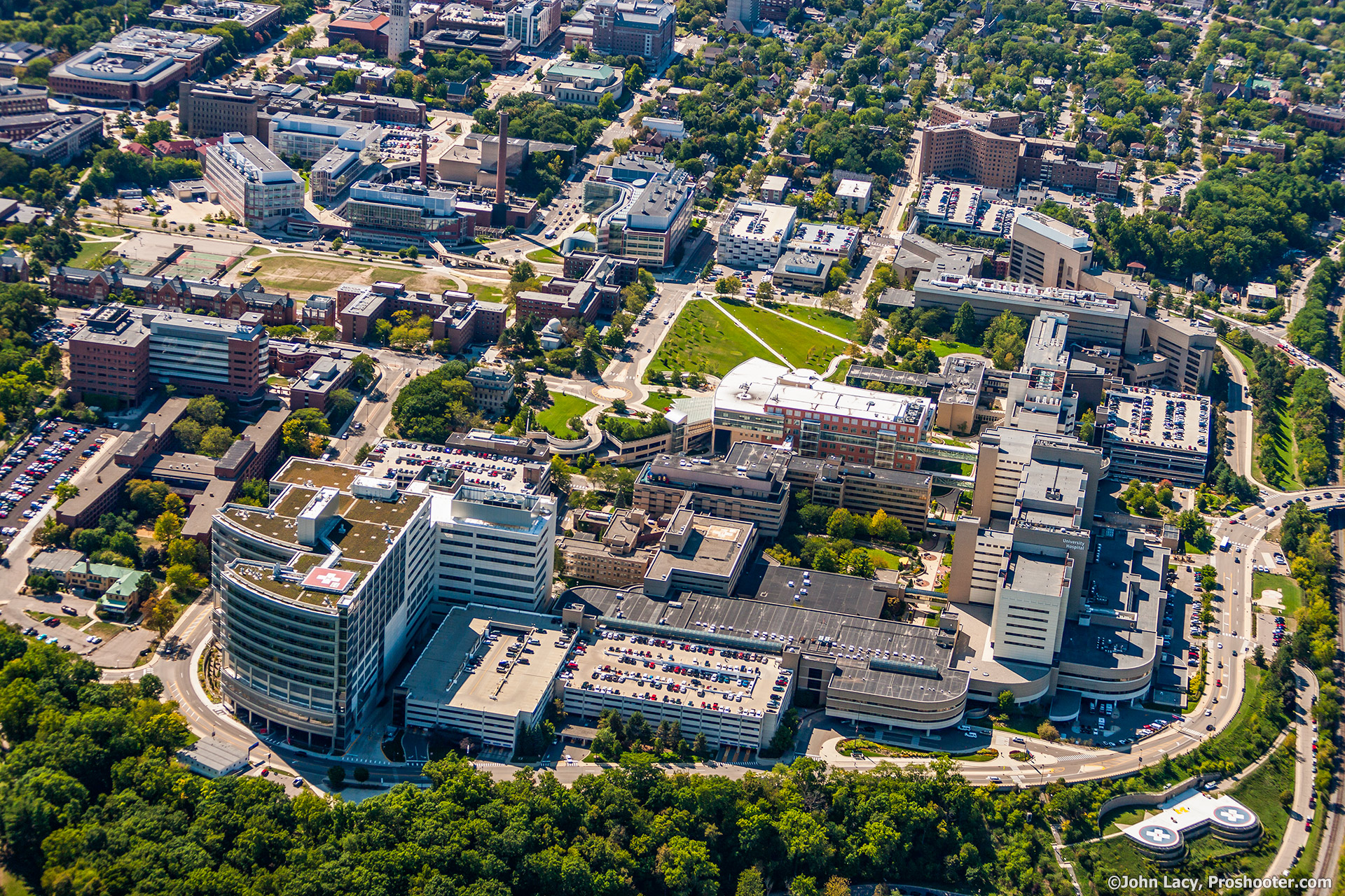 Aerial Photo of University of Michigan Hospital,, by Proshooter